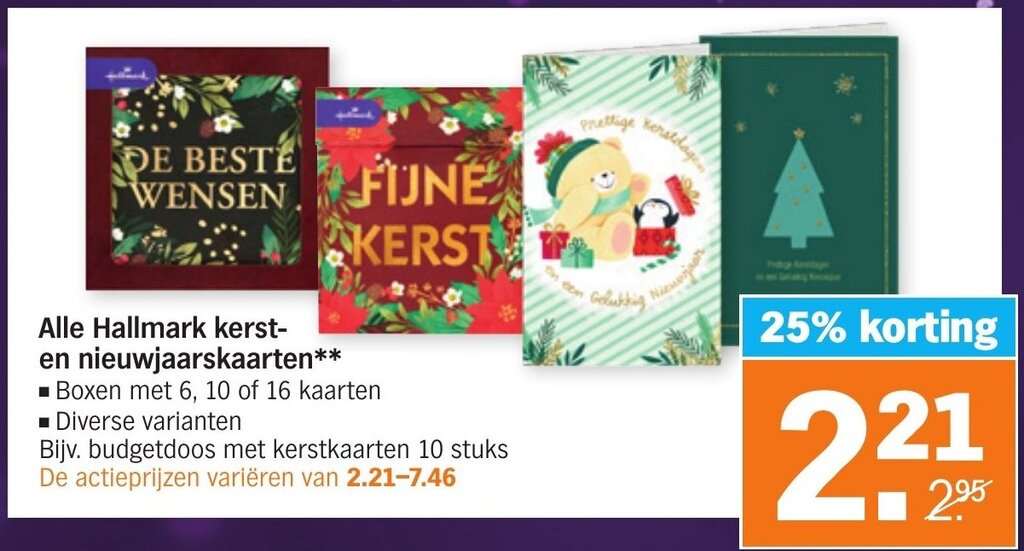 Alle hallmark kersten nieuwjaarskaarten aanbieding bij Albert Heijn