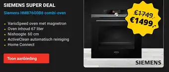 Bemmel & Kroon Siemens HM876G0B6 combi-oven aanbieding