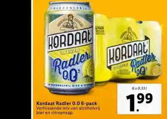 Lidl Kordaat radler 0.0 6-pack aanbieding