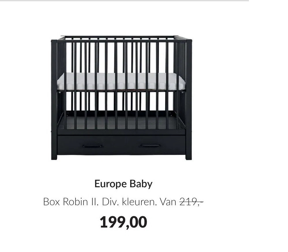 Europe baby box robin ii. div. kleuren. aanbieding bij Babypark