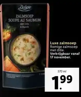 Lidl Luxe zalmsoep aanbieding