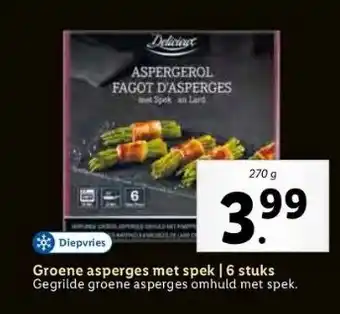 Lidl Groene asperges met spek | 6 stuks aanbieding