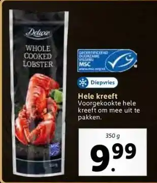 Lidl Hele kreeft aanbieding