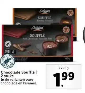 Lidl Chocolade soufflé | 2 stuks aanbieding