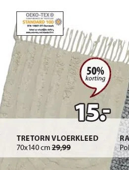 Jysk Tretorn vloerkleed aanbieding