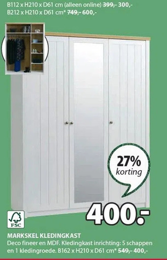 Jysk Markskel kledingkast aanbieding
