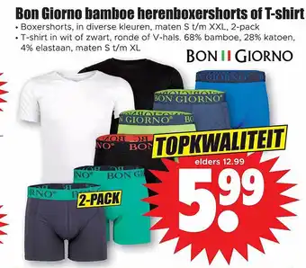 Dirk Bon giorno bamboe herenboxershorts of t-shirt aanbieding