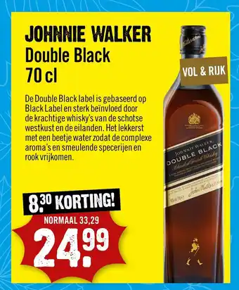 Dirck 3 Johnnie Walker Double Black 70 cl aanbieding