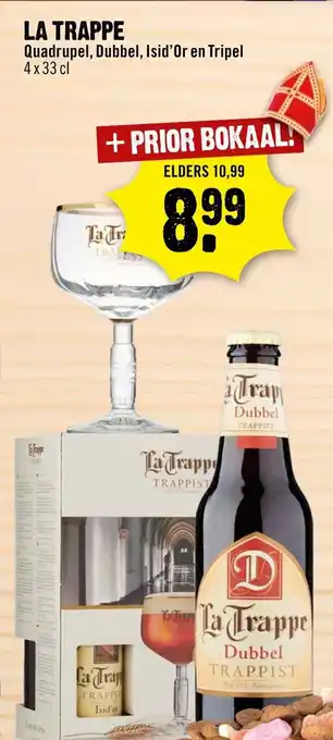 Dirck 3 La Trappe 4 x 33 cl +Prior Bokaal aanbieding