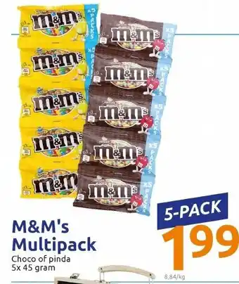 Action M&M's Multipack 5*45g aanbieding