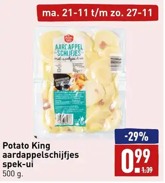 ALDI Potato King aardappelschijfjes spek-ui 500 gram aanbieding