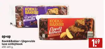 ALDI Koek&Bakker rijkgevulde luxe ontbijtkoek 450-465 gram aanbieding