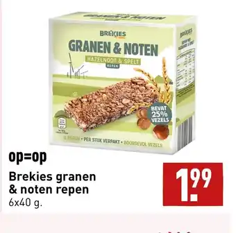 ALDI Brekies granen & noten repen 6x40 gram aanbieding