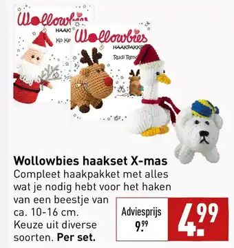 ALDI Wollowbies haakset X-mas 10-16 cm aanbieding