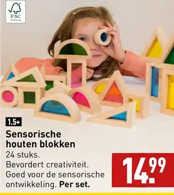 ALDI Sensorische houten blokken 24 stuks aanbieding