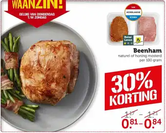 Coop Beenham naturel of honinf mosterd 100 gram aanbieding