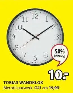 Jysk Tobias Wandklok aanbieding