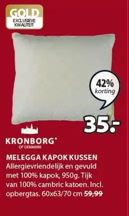 Jysk Melegga Kapok Kussen aanbieding