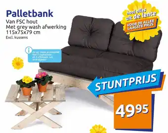 Action Palletbank 115*75*79 cm aanbieding