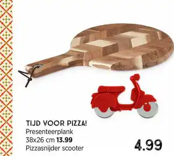 Xenos Tijd Voor Pizza! Presenteerplank 38x26 Cm Of Pizzasnijder Scooter aanbieding