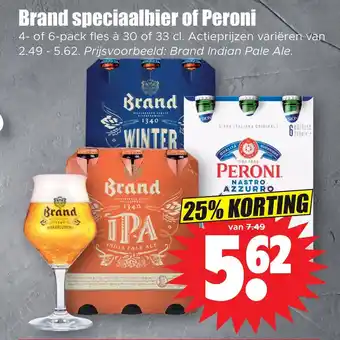 Dirk Brand speciaalbier of peroni aanbieding