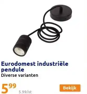 Action Eurodomest industriële pendule aanbieding