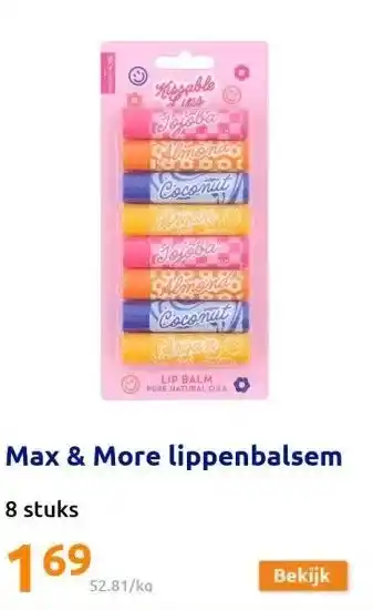 Action Max & more lippenbalsem aanbieding