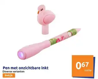 Action Pen met onzichtbare inkt aanbieding