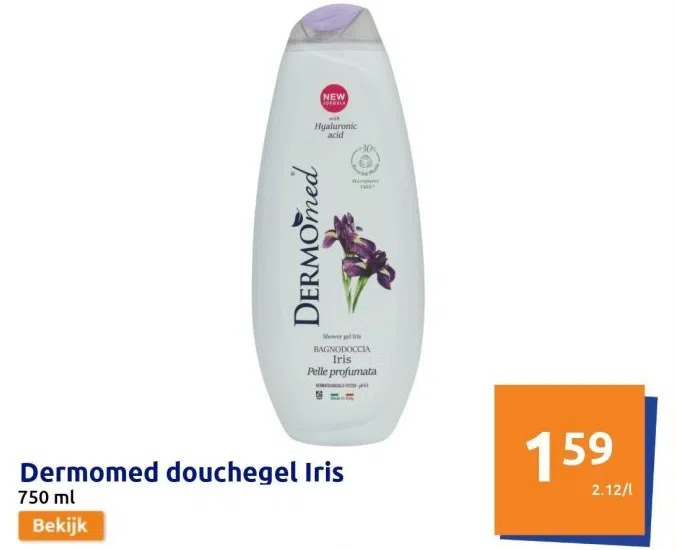 Dermomed douchegel iris aanbieding bij Action