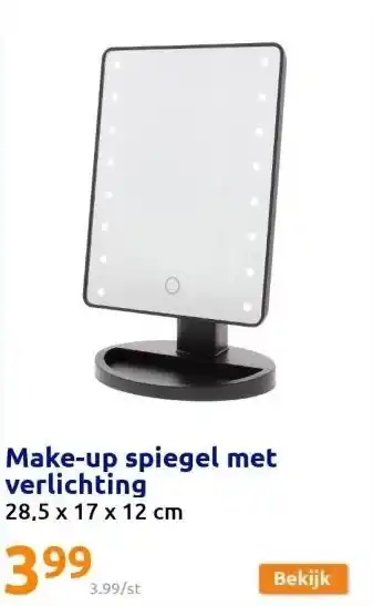 Action Make-up spiegel met verlichting aanbieding