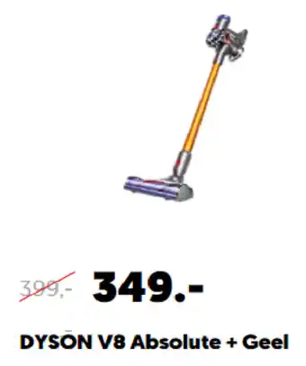 MediaMarkt Dyson v8 absolute + geel aanbieding