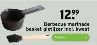 GAMMA Barbecue marinade basket gietijzer incl. kwast aanbieding