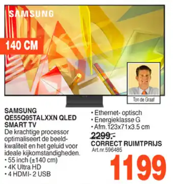 Correct SAMSUNG 4K QLED Smart TV | QE55Q95TALXXN aanbieding