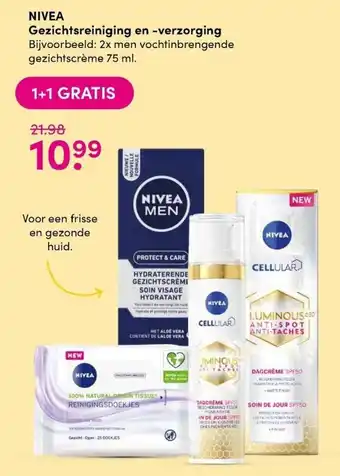 DA Nivea gezichtsverzorging en -reiniging 1+1 aanbieding