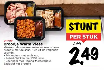 Vomar Voordeelmarkt Broodje warm vlees aanbieding