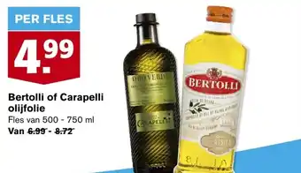 Hoogvliet Bertolli of carapelli olijfolie 500-750ml aanbieding