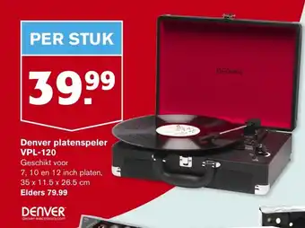 Hoogvliet Denver platenspeler VPL-120 per stuk aanbieding