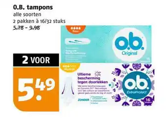 Poiesz O.b. tampons aanbieding