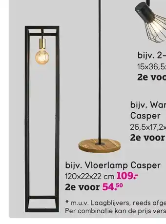 Leen Bakker Vloerlamp Casper 120 x 22 x 22 cm aanbieding