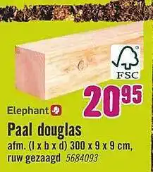 Hornbach Paal Douglas 300 X 9 X 9 Cm aanbieding