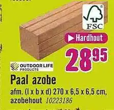 Hornbach Paal Azobe 270 X 6.5 X 6.5 Cm aanbieding