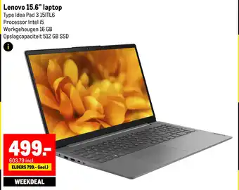 Makro Lenovo 15.6" laptop aanbieding