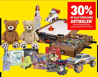 Makro 30% op alle speelgoed artikelen* exclusief buitenkansen, gaming, multimedia en textiel aanbieding