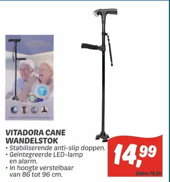 Dekamarkt Vitadora cane wandelstok aanbieding