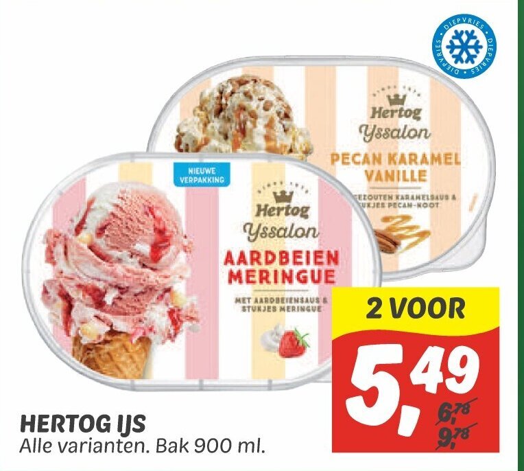 Hertog Ijs 900ml aanbieding bij Dekamarkt