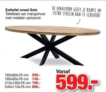 Budget Home Store Eettafel ovaal solo aanbieding