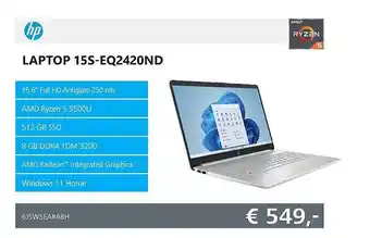 Informatique P laptop 15s-eq2420nd aanbieding