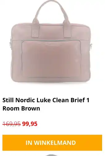 thebagstore.nl Still Nordic Luke Clean Brief 1 Room Brown aanbieding