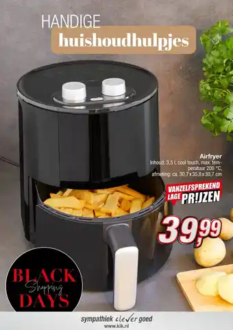 Kik Airfryer 30,7 x 35,8 x 30,7 cm aanbieding