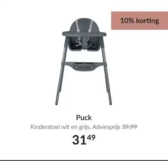 Babypark Puck kinderstoel wit en grijs aanbieding